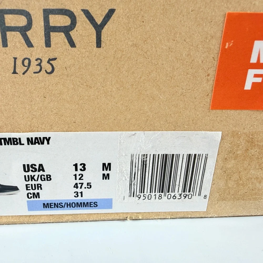 Sperry Surveyor 2-Eye Navy Blue Leather Mesh Boat Shoes Men's Size 13 M New